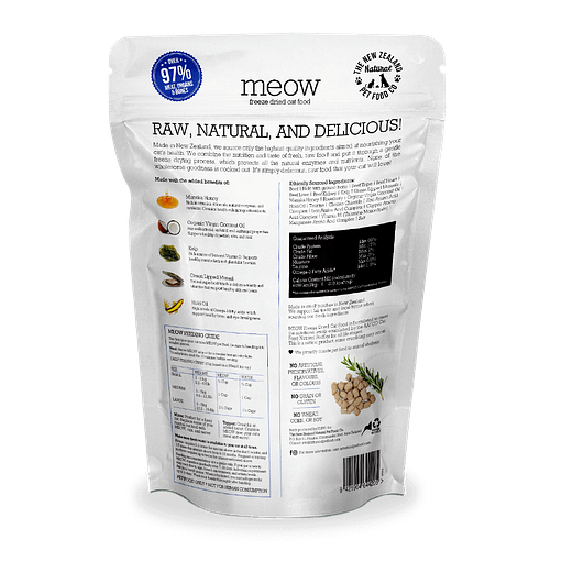 MEOW Freeze Dried Raw Beef & Hoki Cat 280g - Image 3