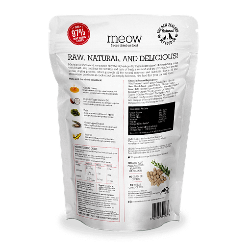 MEOW Freeze Dried Raw Wild Venison Cat Food 280g - Image 3