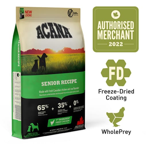 ACANA Freeze-Dried Coated Senior Recipe Dog Dry Dog Food (3 Sizes)