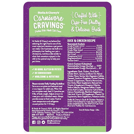 Stella & Chewy's Carnivore Cravings Duck & Chicken Recipe Wet Cat Food 2.8oz - Image 2