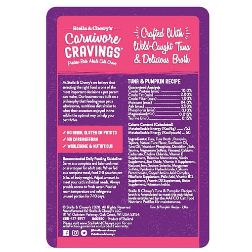 Stella & Chewy's Carnivore Cravings Tuna & Pumpkin Recipe Wet Cat Food 2.8oz - Image 2