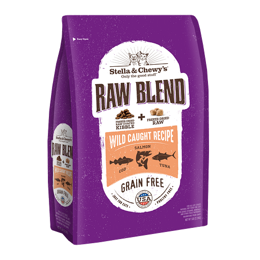 Stella & Chewy's Raw Blend Kibble Wild Caught Recipe Freeze Dried Cat Food 5lb