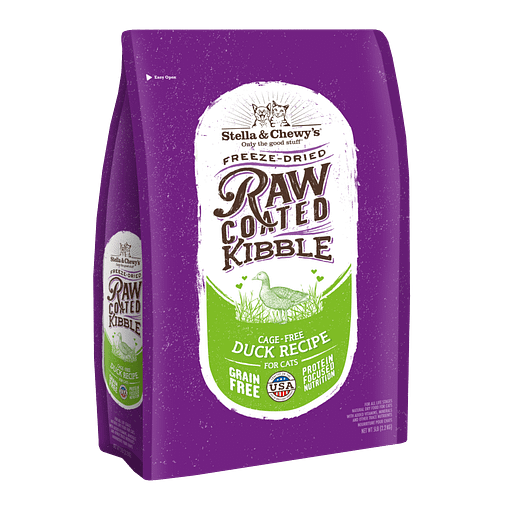 Stella & Chewy's Raw Coated Kibble Cage Free Duck Recipe Freeze Dried Cat Food 5lb
