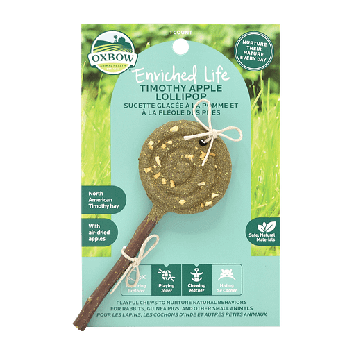 Oxbow Enriched Life - Apple Lollipop Treats & Toy for Small Animals