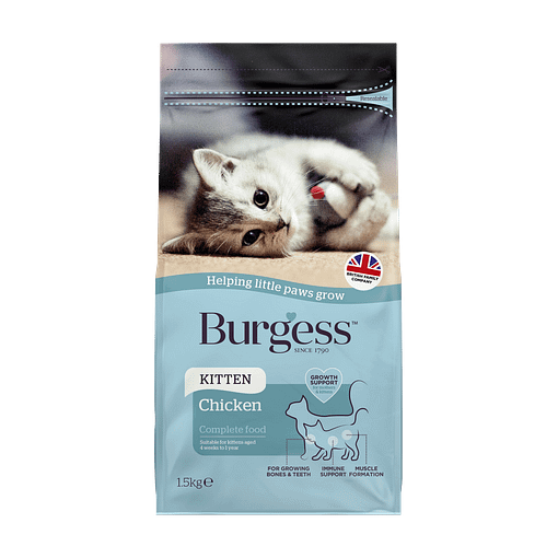 Burgess Kitten Chicken Dry Cat Food 1.5KG