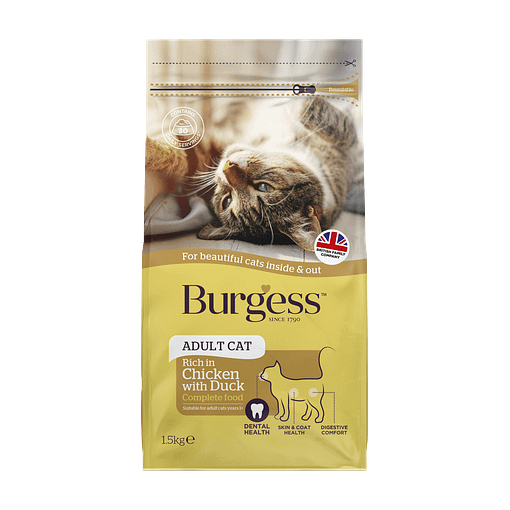 Burgess British Chicken with Duck  Adult Cat Dry Food 1.5kg