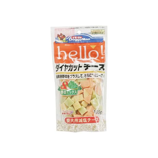 Doggyman  HELLO! Diamond Cut Cheese & Vegetable Mix Dog Treats 100g