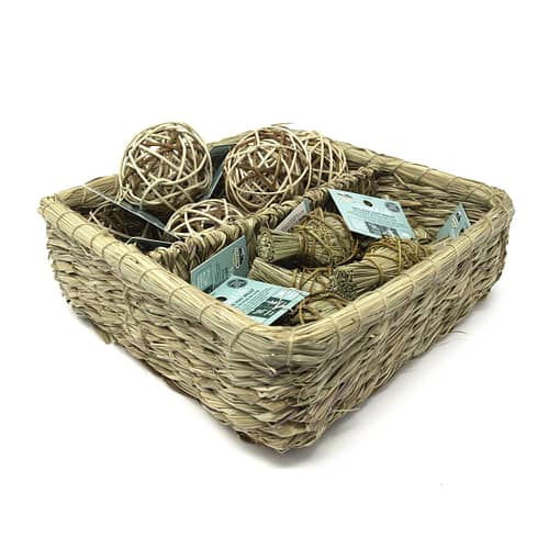 Oxbow Enriched Life - Deluxe Hay Wrap & Rattan Ball Basket for Small Animals