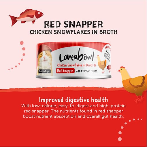 Loveabowl Chicken snowflakes in Broth with Red Snapper Wet Food for Cat 70g - Image 2