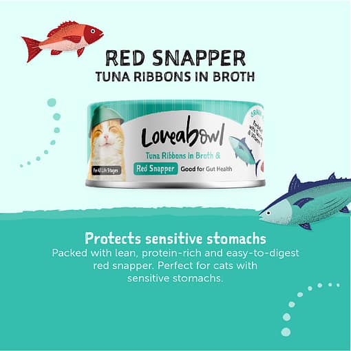 Loveabowl Tuna Ribbons in Broth with Red Snapper Wet Food for Cat 70g - Image 2