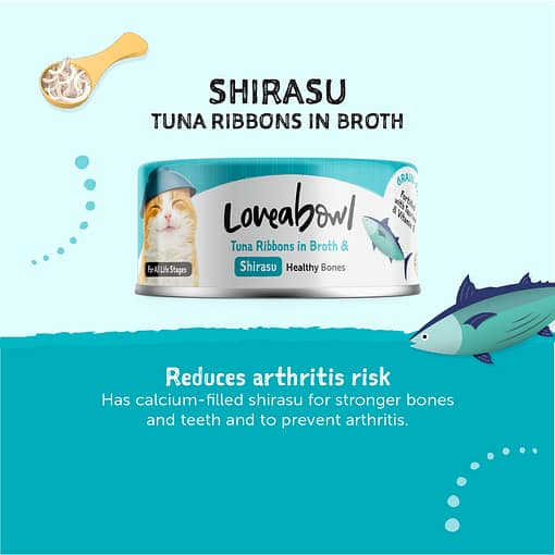Loveabowl Tuna Ribbons in Broth with Shirasu Wet Food for Cat 70g - Image 2