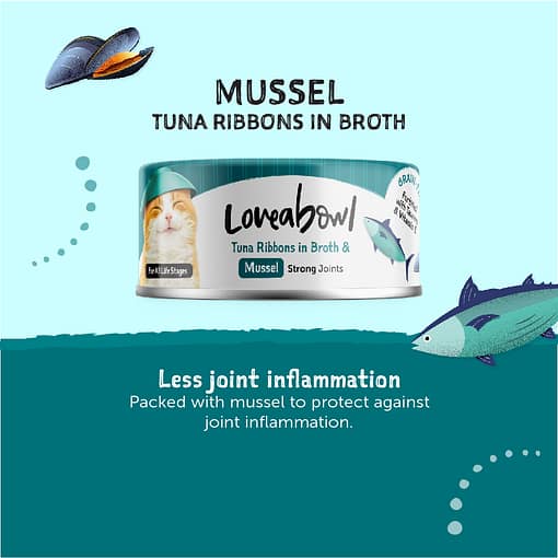 Loveabowl Tuna Ribbons in Broth with Mussel Wet Food for Cat 70g - Image 2