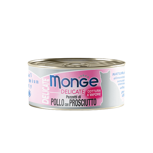Monge Delicate Chicken With Ham Wet Food for Cats 80g