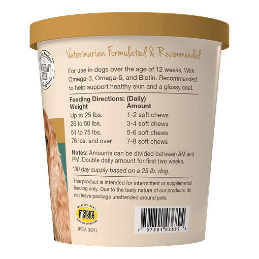 NaturVet Skin & Coat Plus Breath Aid for Dog 70ct