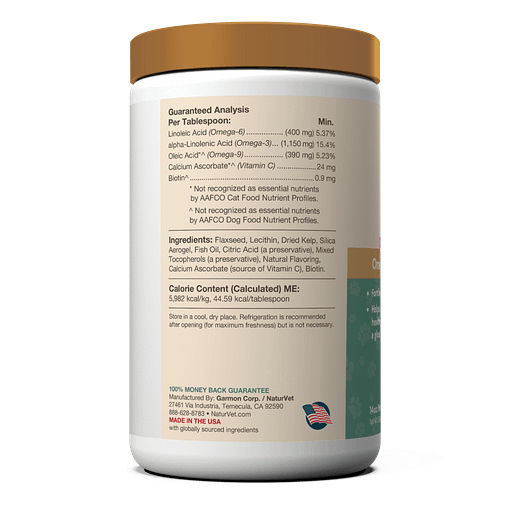 Naturvet Ultimate Skin & Coat Powder Plus Omega 3, 6 and 9 For Dog & Cat 14oz