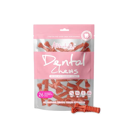 Altimate Pet Infused with Cranberry Dental Chews - Toothbrush Treats for Dog 150g (2 Sizes)