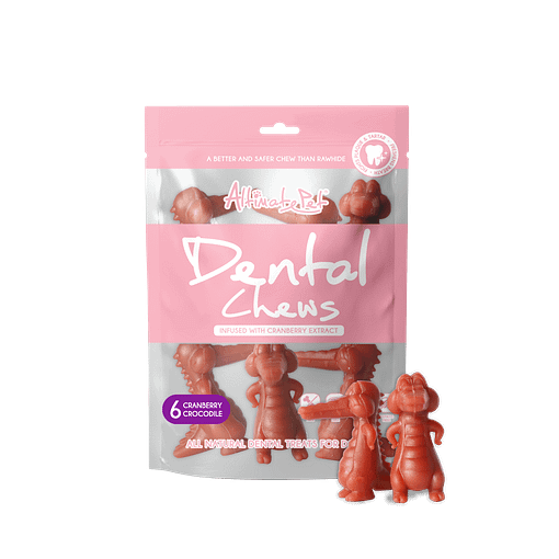 Altimate Pet Infused with Cranberry Dental Chews - Crocodile (6pcs) Treats for Dog 150g