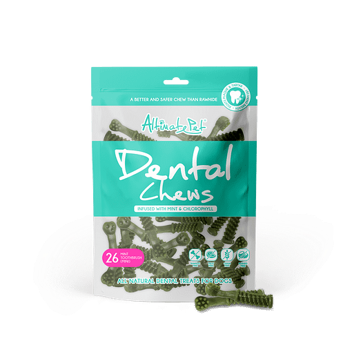 Altimate Pet  Infused with Mint & Chlorophyll Dental Chews - Toothbrush Treats for Dog 150g (2 Sizes)
