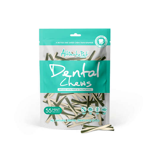 Altimate Pet  Infused with Mint & Chlorophyll Dental Chews - Mini Stick (55pcs) Treats for Dog 150g