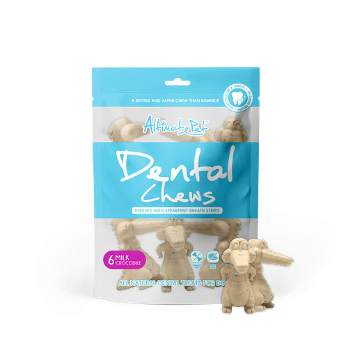 Altimate Pet Infused with Spearmint Breath Strips Dental Chews - Crocodile (6pcs) Treats for Dog 150g