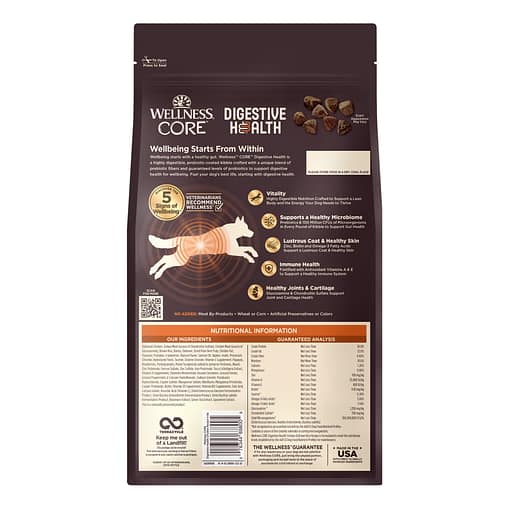 Wellness CORE Digestive Health Chicken Recipe - Chicken & Brown Rice Dry food for Dogs (2 Sizes) - Image 2