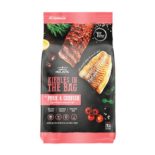 Absolute Holistic Kibbles in the Bag Pork & Codfish Dry Dog Food (2 Sizes)