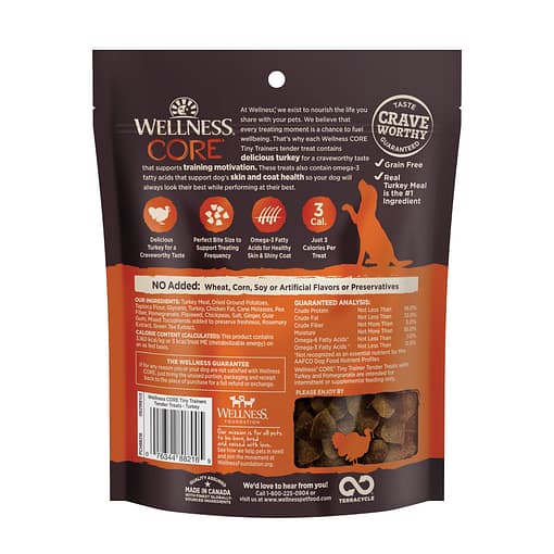 Wellness Core Tiny Trainers Turkey & Pomegranate Grain-Free Tender Dog Treats 6oz - Image 2