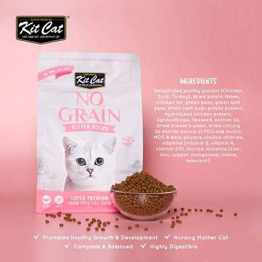 Kit Cat No Grain Dry Cat Food Kitten (2 Sizes) - Image 3