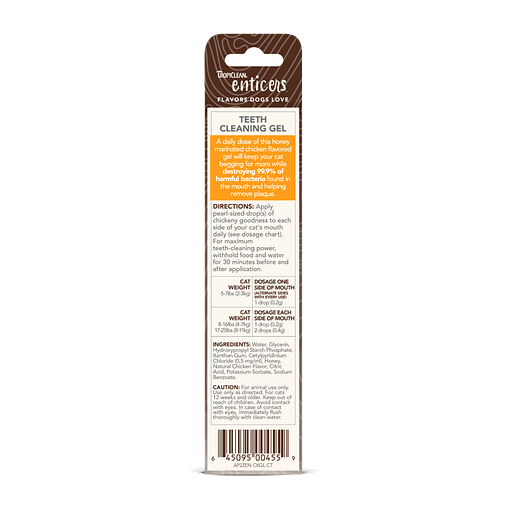 TropiClean Enticers Teeth Cleaning Gel for Cats - Honey Marinated Chicken Flavor 2oz - Image 2
