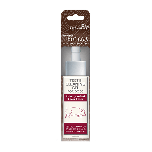 TropiClean Enticers Teeth Cleaning Gel for Dogs - Hickory Smoked Bacon Flavor 2oz
