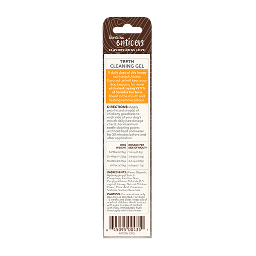 TropiClean Enticers Teeth Cleaning Gel for Dogs - Honey Marinated Chicken Flavor 2oz - Image 2
