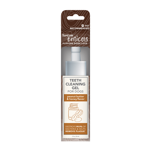 TropiClean Enticers Teeth Cleaning Gel for Dogs - Peanut Butter & Honey Flavor 2oz