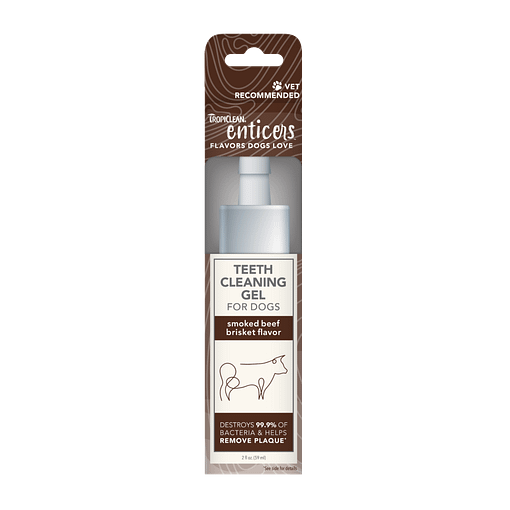 TropiClean Enticers Teeth Cleaning Gel for Dogs - Smoked Beef Brisket Flavor 2oz