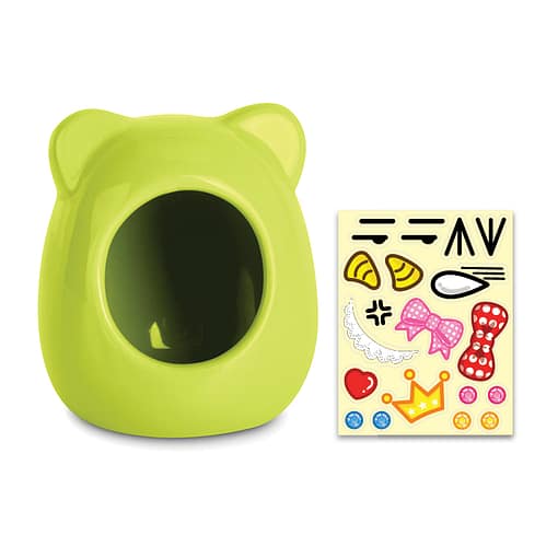 OIC Kitty-shaped Ceramic House Green S for Hamster