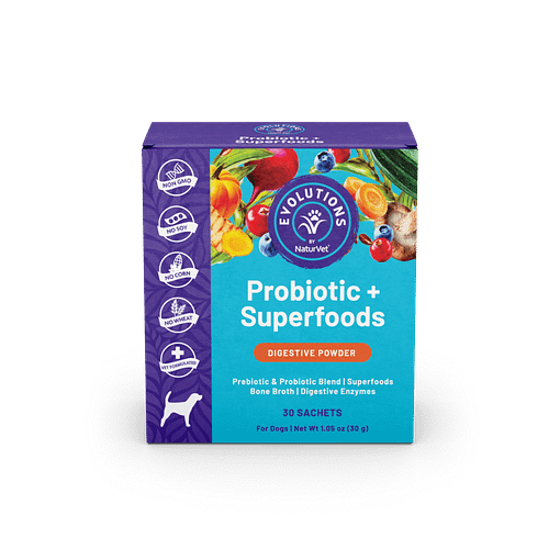 NaturVet Evolutions Probiotic Superfoods Digestive Powder For Dogs 30ct