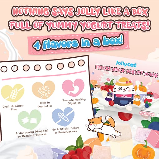 Jollycat Yoghurt Cubes Assorted Flavours Freeze-Dried Cat Treats 20pc - Image 9