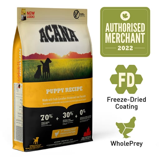 ACANA Heritage Freeze-Dried Coated Puppy Receipe Dry Dog Food (4 Sizes)