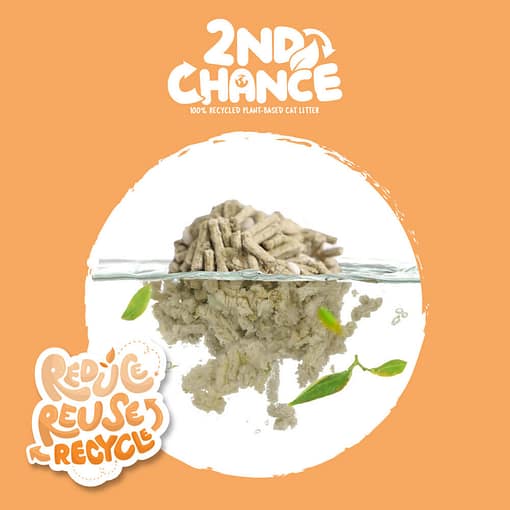 Kit Cat 2nd Chance 100% Recycled Plant-Based Clumping Cat Litter - Pea Fiber (2.5KG) - Image 3