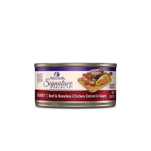 Wellness CORE Signature Selects Chunky Beef & Boneless Chicken Entree in Sauce Canned Cat Food 2.8oz