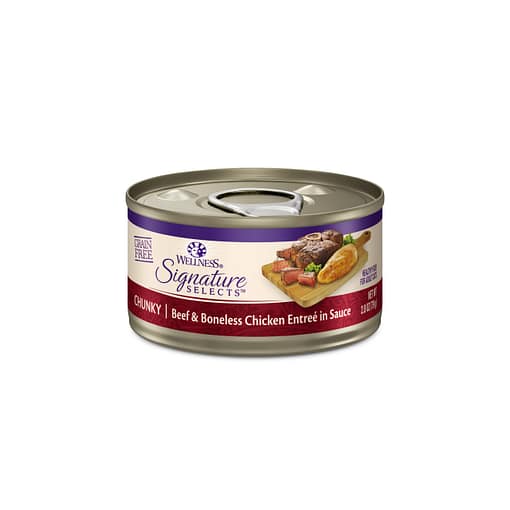 Wellness CORE Signature Selects Chunky Beef & Boneless Chicken Entree in Sauce Canned Cat Food 2.8oz - Image 3