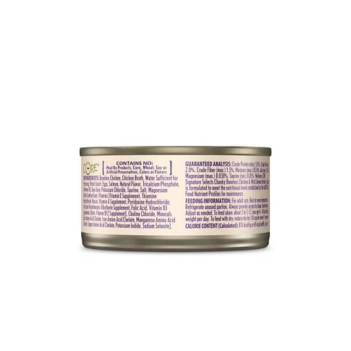 Wellness CORE Signature Selects Chunky Boneless Chicken & Wild Salmon Entree in Sauce Canned Cat Food 2.8oz - Image 2