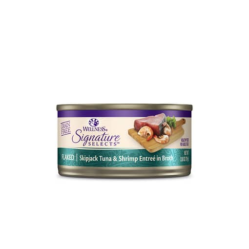 Wellness CORE Signature Selects Flaked Skipjack Tuna & Shrimp Entree in Broth Canned Cat Food 2.8oz