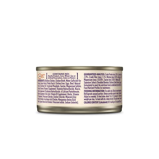 Wellness CORE Signature Selects Shredded Boneless Chicken & Beef Entree in Sauce Canned Cat Food 2.8oz - Image 3