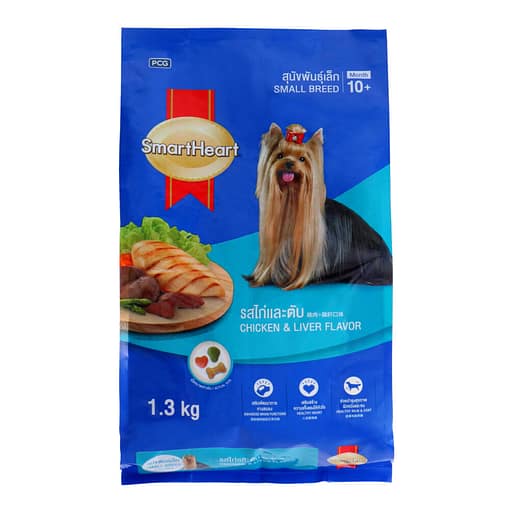 SmartHeart Small Breed Dry Adult Dog Food - Chicken and Liver 1.3kg