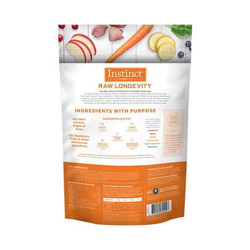 Instinct Raw Longevity 100% Freeze-Dried Raw Meals Cage-Free Chicken Recipe Dog Food 9.5 oz - Image 2