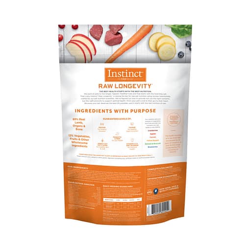 Instinct Raw Longevity 100% Freeze-Dried Raw Meals Grass-Fed Lamb Recipe Dog Food 9.5 oz - Image 2