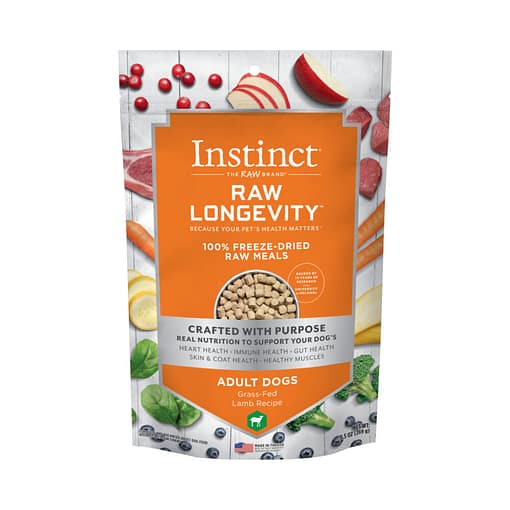Instinct Raw Longevity 100% Freeze-Dried Raw Meals Grass-Fed Lamb Recipe Dog Food 9.5 oz