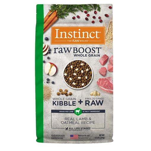 Instinct Raw Boost Whole Grain Real Lamb & Oatmeal Recipe Dry Dog Food 4.5 lb