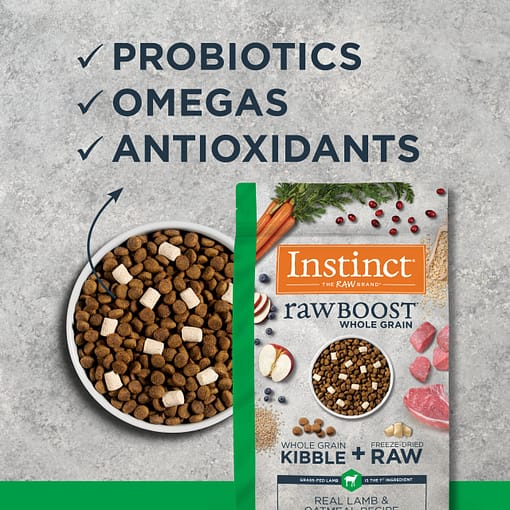 Instinct Raw Boost Whole Grain Real Lamb & Oatmeal Recipe Dry Dog Food 4.5 lb - Image 4