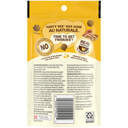 Purina FRISKIES Party Mix Natural Yums Chicken Cat Treats 60g - Image 2